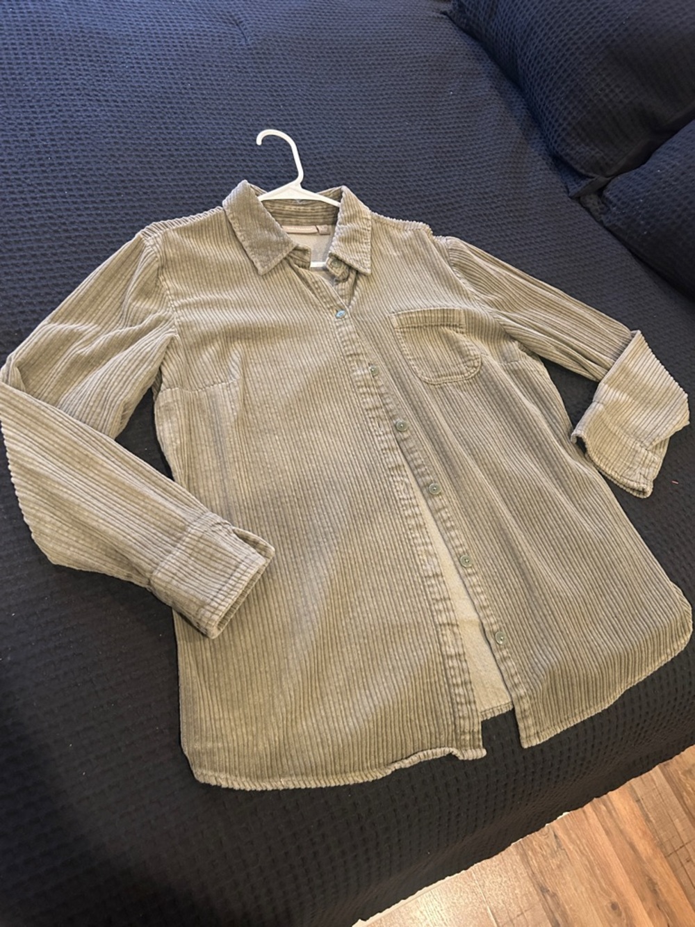 croft & barrow Olive Green Corduroy Collar Shirt